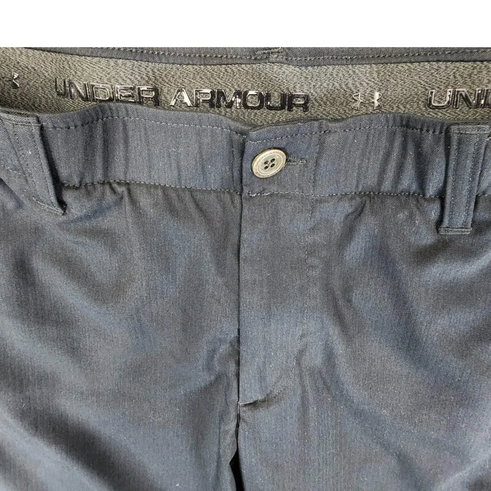 Under Armour Pants Mens‎ 36/30 Black Performance Golf Herringbone Chino Trousers